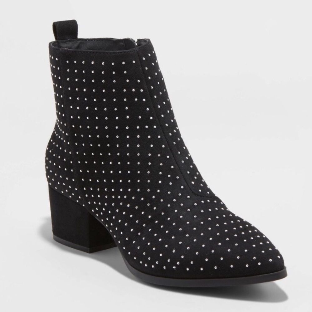 NWT A New Day Valerie Black Silver Stud Booties